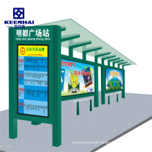 Customized Prefabricated Outdoor Street Power Coated Steel Bus Shelter